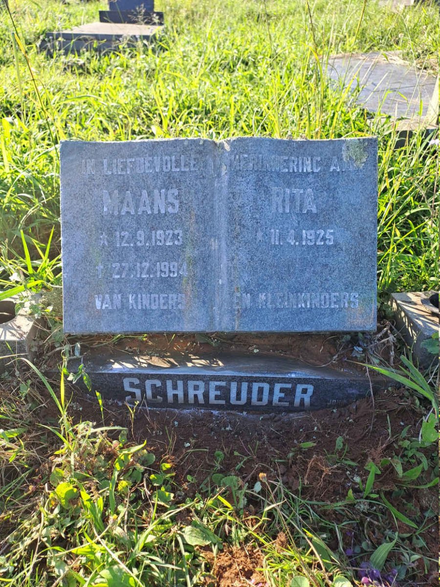 SCHREUDER Maans 1923-1994 & Rita 1925-
