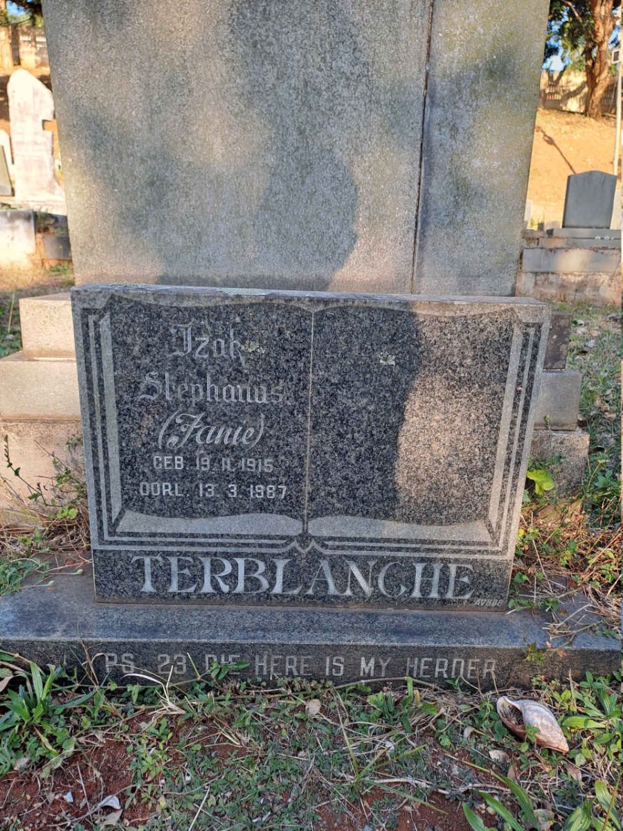 TERBLANCHE Izak Stephanus 1915-1987