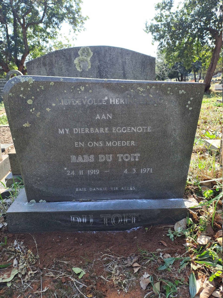 TOIT Babs, du 1919-1971