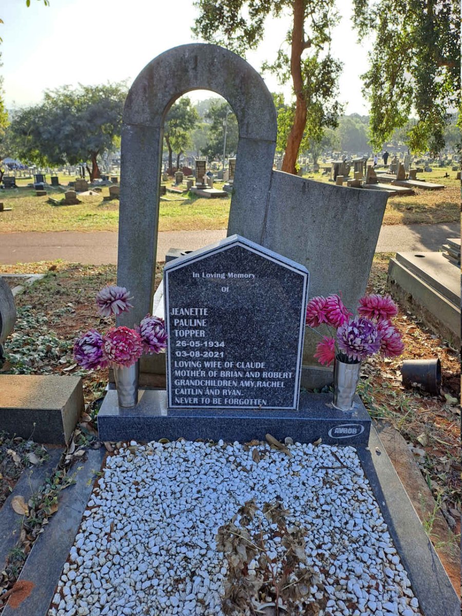TOPPER Jeanette Pauline 1934-2021