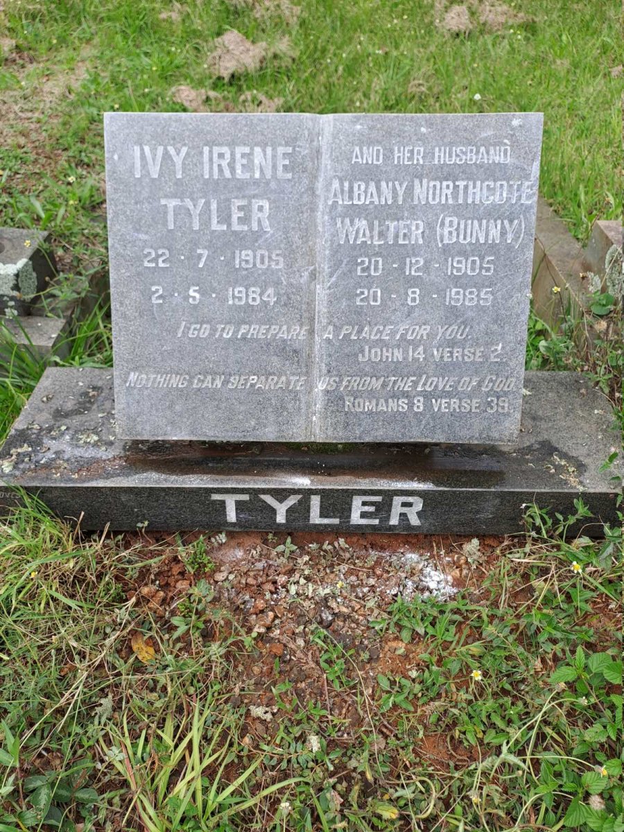 TYLER Albany Northcote Walter 1906-1985 & Ivy Irene 1905-1984