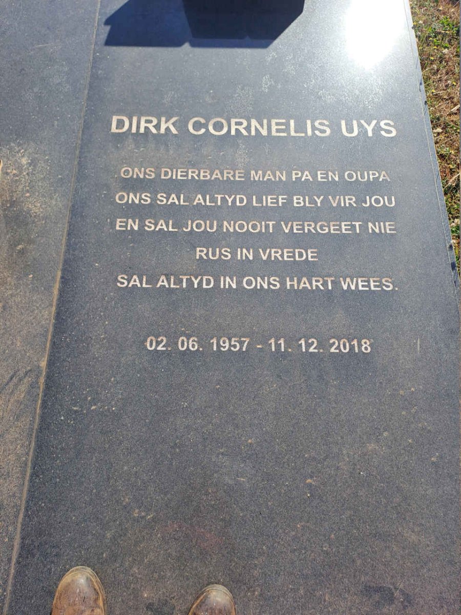 UYS Dirk Cornelius 1957-2018