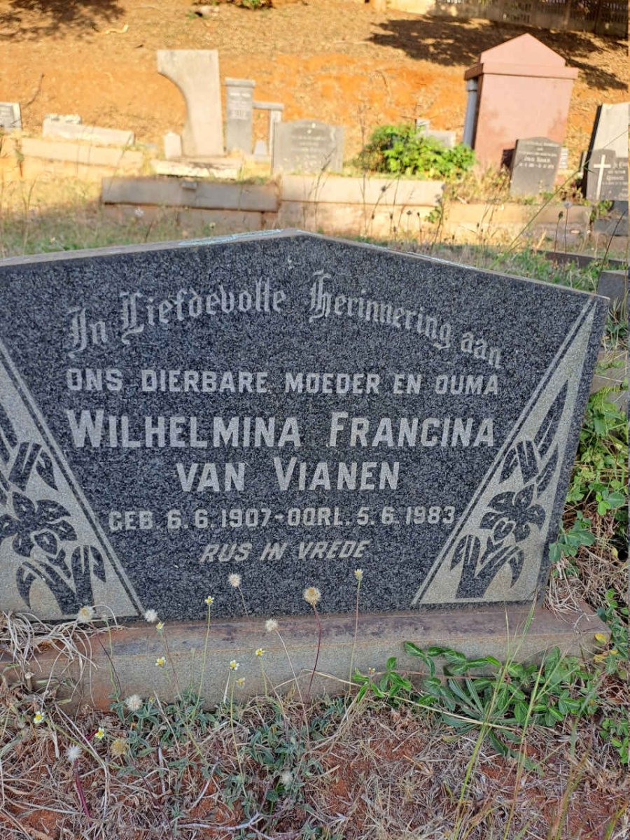 VIANEN Wilhelmina Francina, van 1907-1983