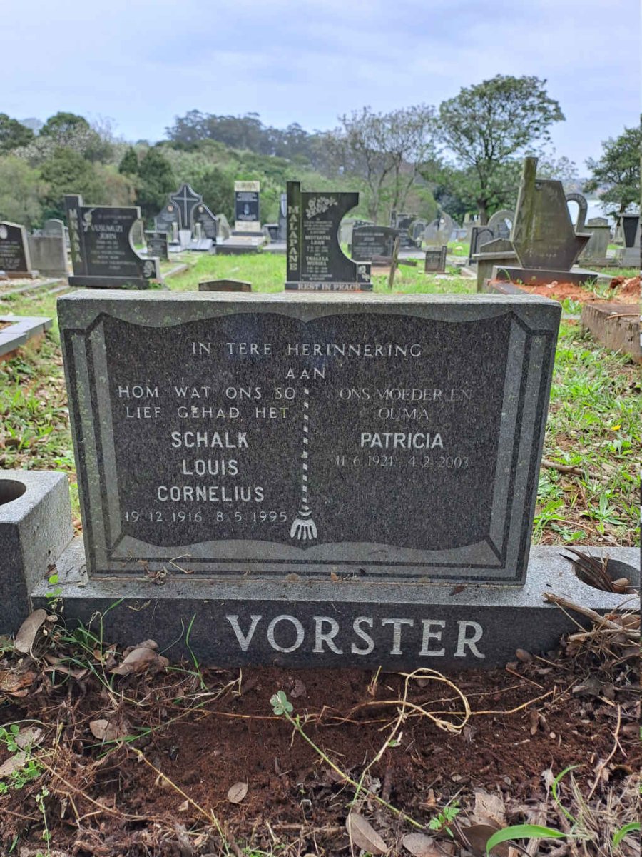 VORSTER Schalk Louis Cornelius 1916-1995 & Patricia 1924-2003