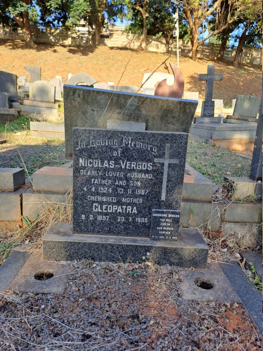 VERGOS Nicolas 1924-1987 :: VERGOS Cleopatra 1897-1989 :: VERGOS Ingeborg 1924-2016
