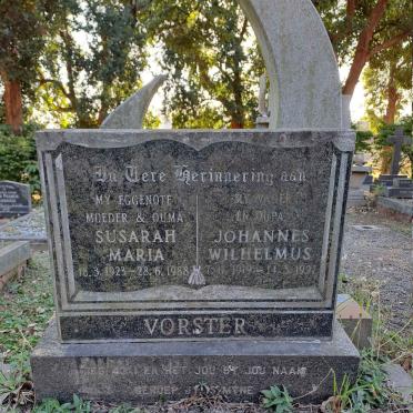 VORSTER Johannes Wilhelmus 1919-1997 & Susarah Maria 1923-1988