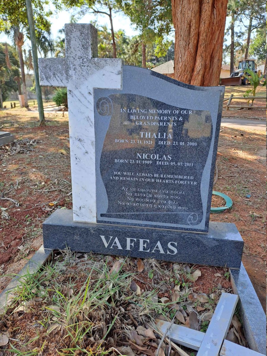 VAFEAS Nicolas 1909-2011 & Thalia 1921-2000