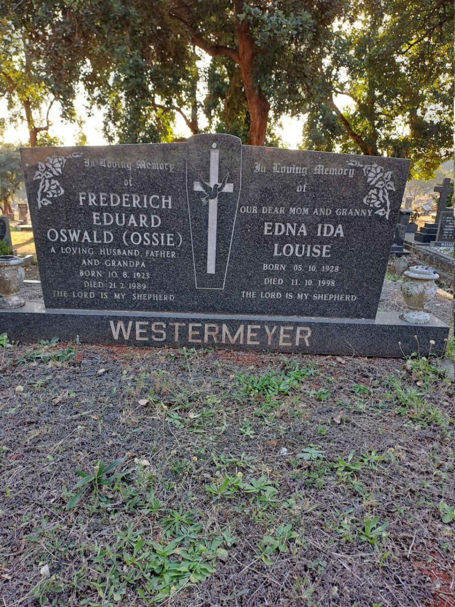 WESTERMEYER Frederich Eduard Oswald 1923-1989 & Edna Ida Louise 1928-1998 