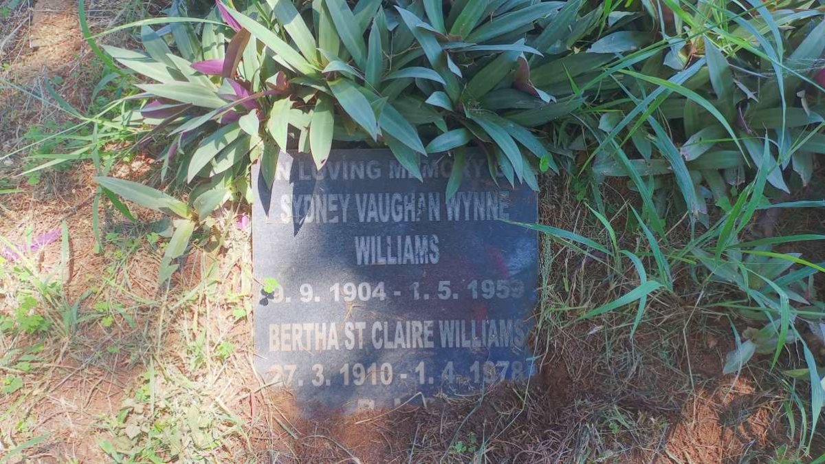 WILLIAMS Sydney Vaughan Wynne 1904-1959 & Bertha St Claire 1910-1978 