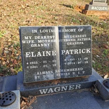WAGNER Patrick 1951-2014 & Elaine 1955-2011