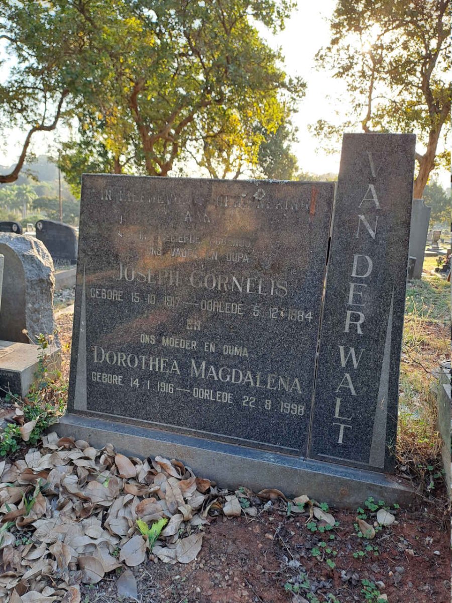 WALT Joseph Cornelis, van der 1917-1985 &  Dorothea Magdalena 1916-1998