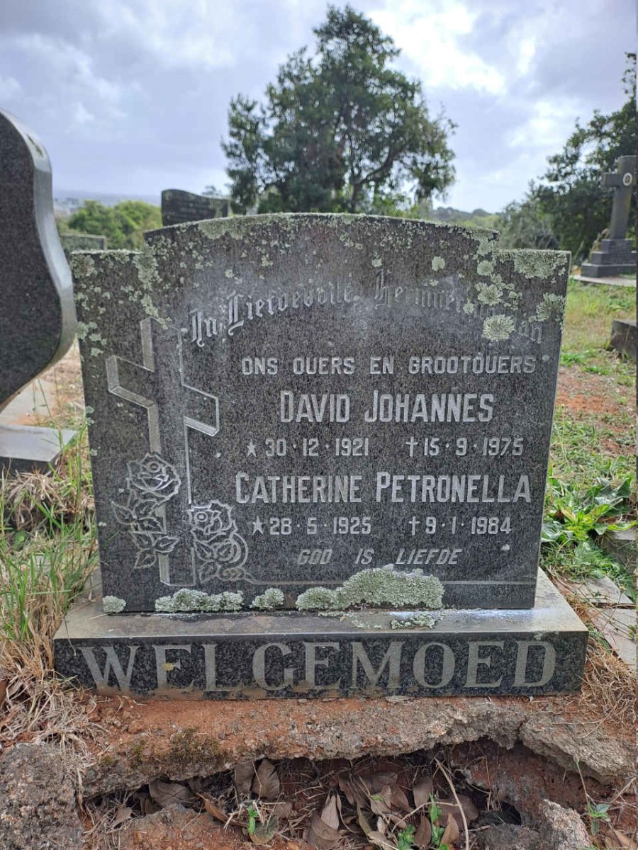 WELGEMOED David Johannes 1921-1975 & Catherine Petronella 1925-1984