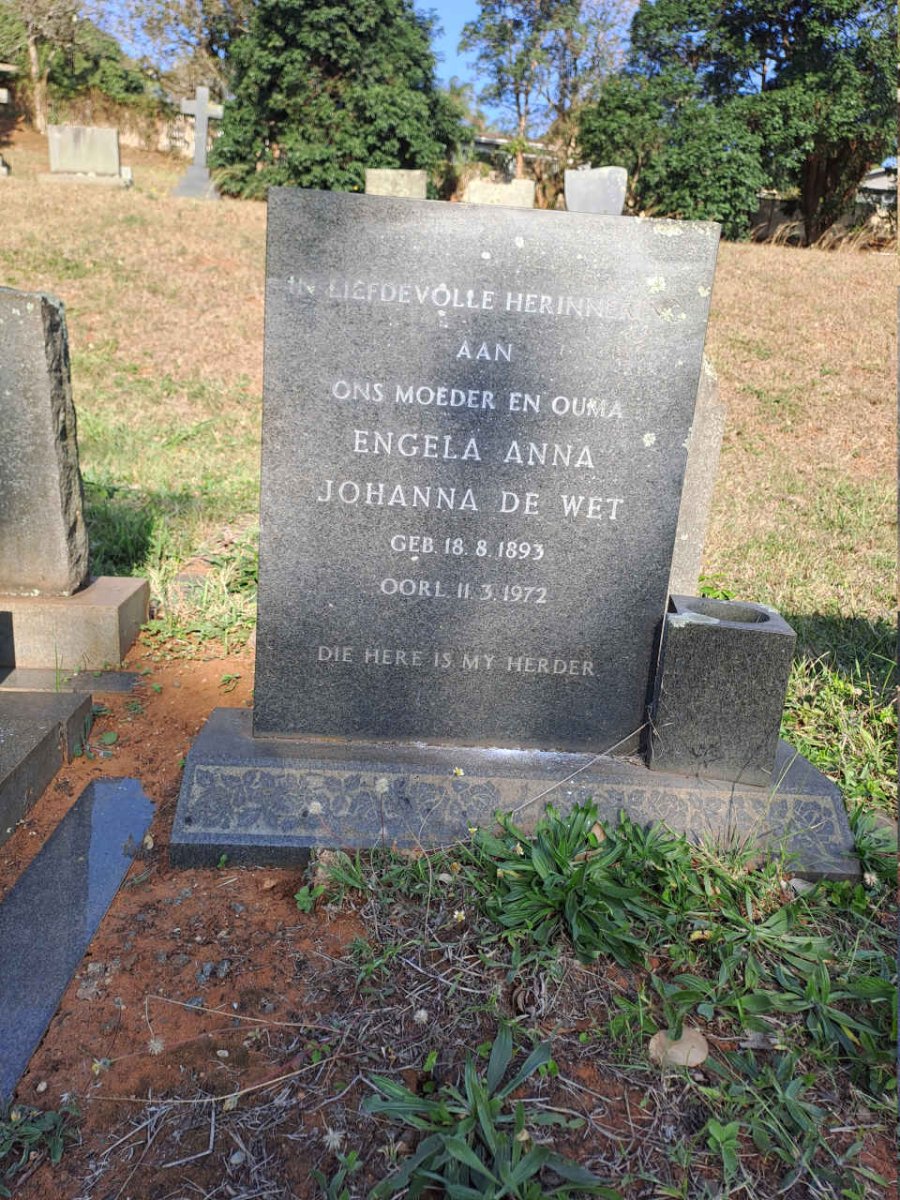 WET Engela Anna Johanna, de 1893-1972