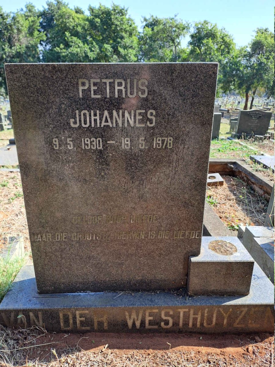 WESTHUYZEN Petrus Johannes, van der 1930-1978