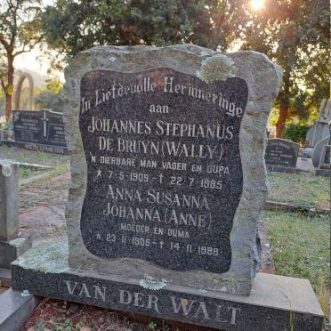 WALT Johannes Stephanus De Bruyn, van der 1909-1985 & Anna Susanna Johanna 1905-1988