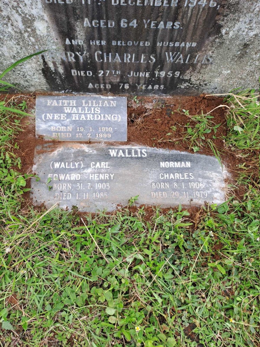 WALLIS Carl Edward Henry 1903-1985 :: WALLIS Norman Charles 1906-1979 :: Faith Lilian nee HARDING 1910-1999