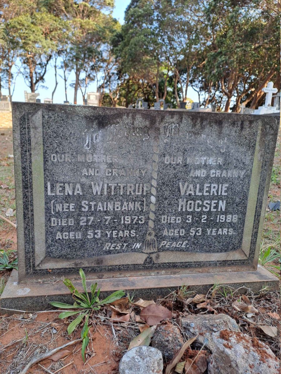 WITTRUP Lena nee STAINBANK -1973 :: HOGSEN Valerie -1988