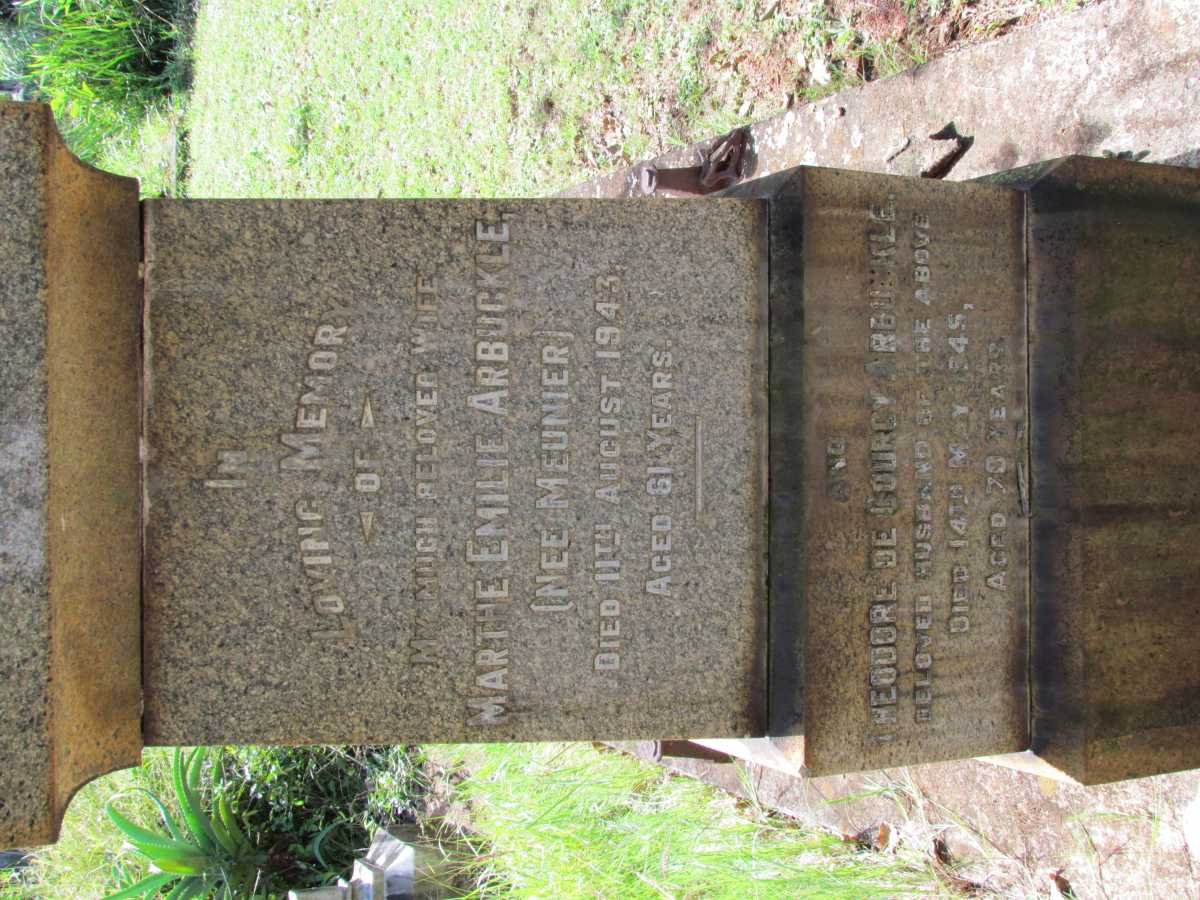 ARBUCKLE Theodore De Courgy -1945 &amp; Martha Emilie MEUNIER -1943 