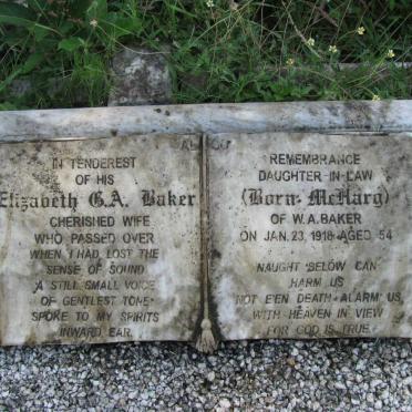 BAKER Elizabeth G.A. nee McHARG -1918