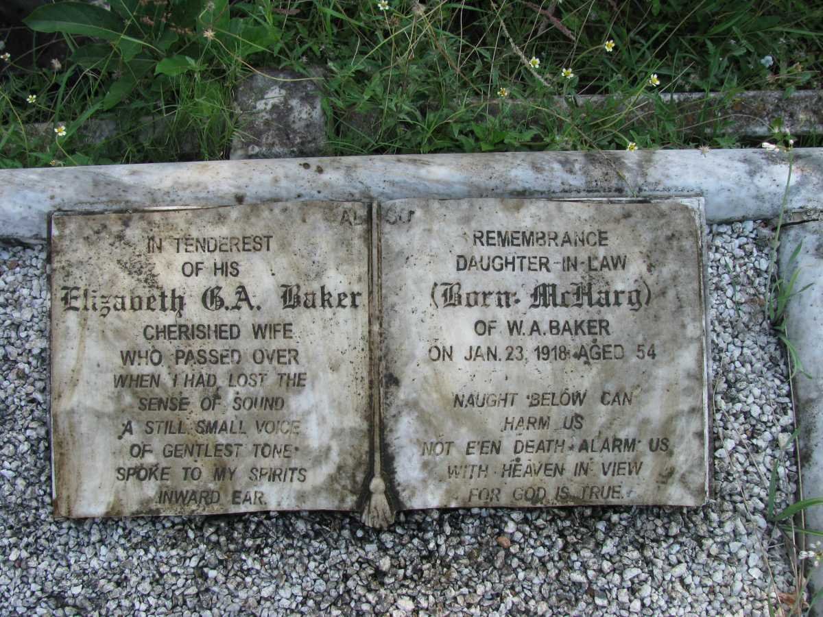 BAKER Elizabeth G.A. nee McHARG -1918