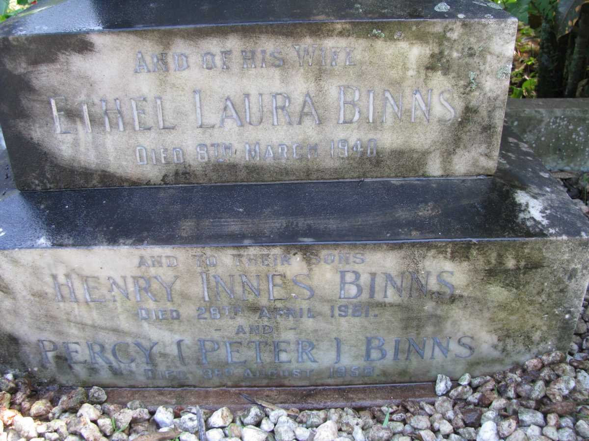 BINNS Ethel Laura -1940 :: BINNS Henry Innes -1961 :: BINNS Percy -1958