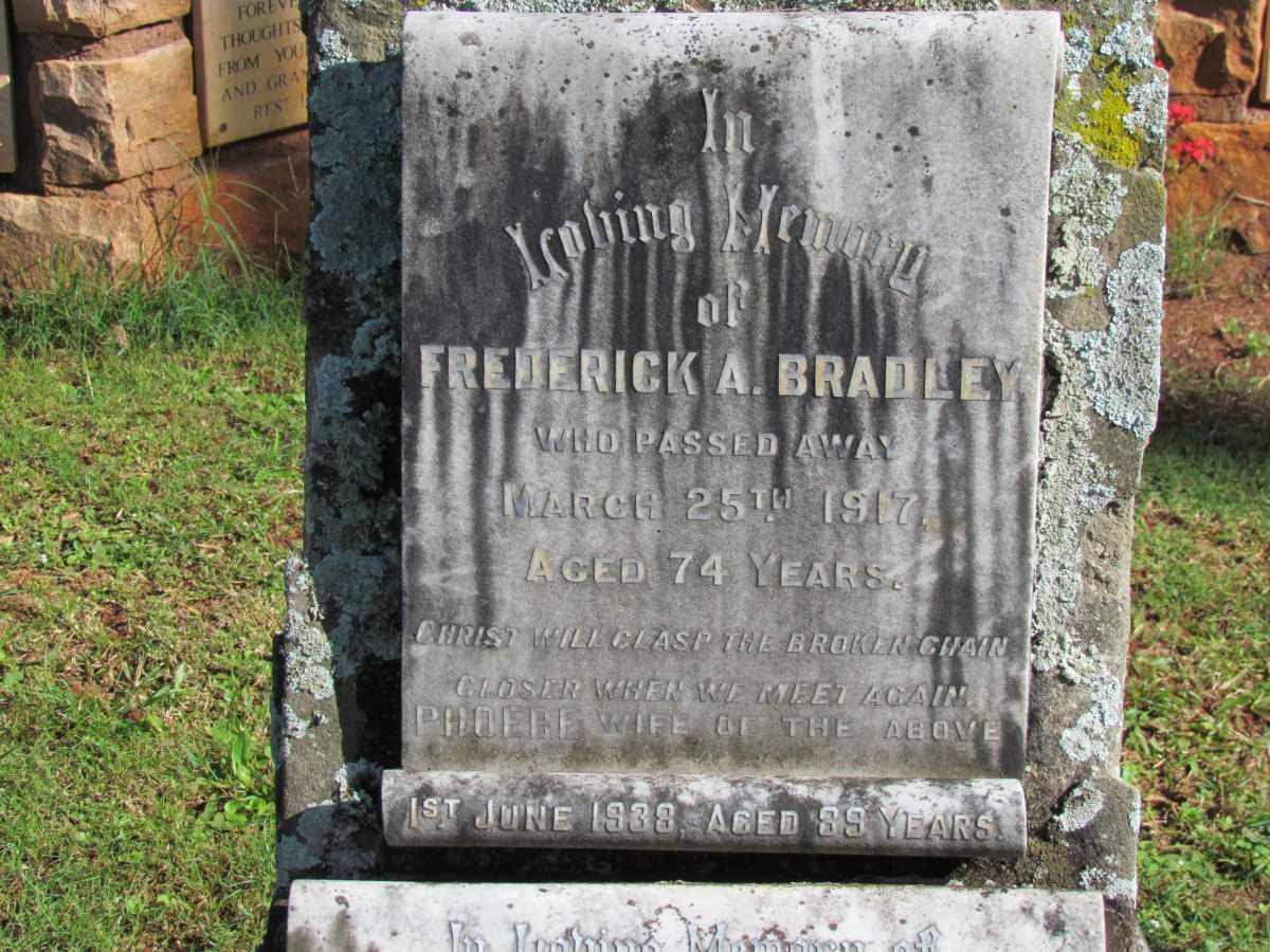 BRADLEY Frederick A. -1917 &amp; Phoebe -1938