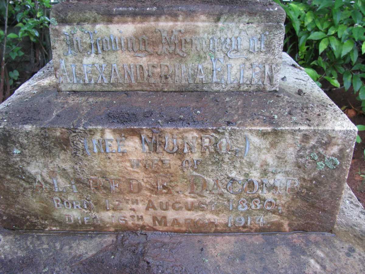 DACOMB Alexanderina Ellen nee MUNRO 1880-1914
