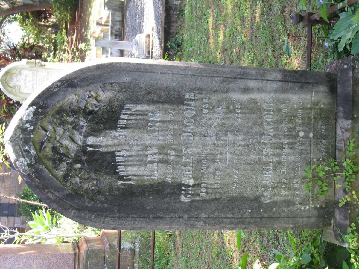 DACOMB Charles -1911 &amp; Mary Ann 1836-1908