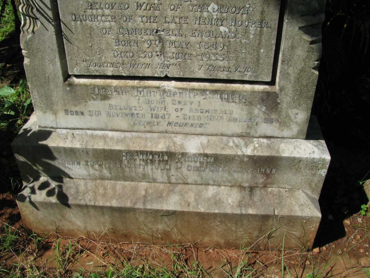 FINDLAY Archibald 1880-1958 &amp; Jessie Marguerite GRAY 1887-1954