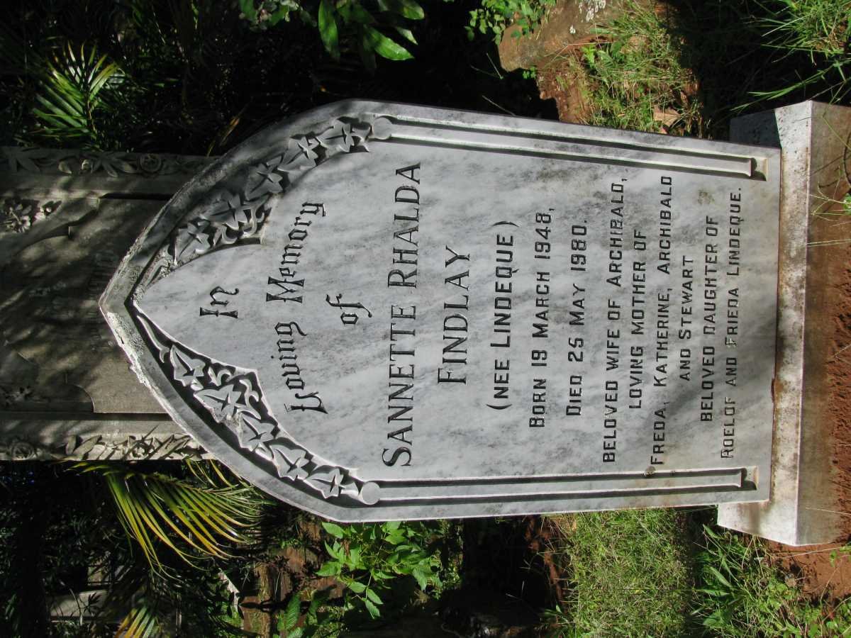 FINDLAY Sannette Rhalda nee LINDEQUE 1948-1980