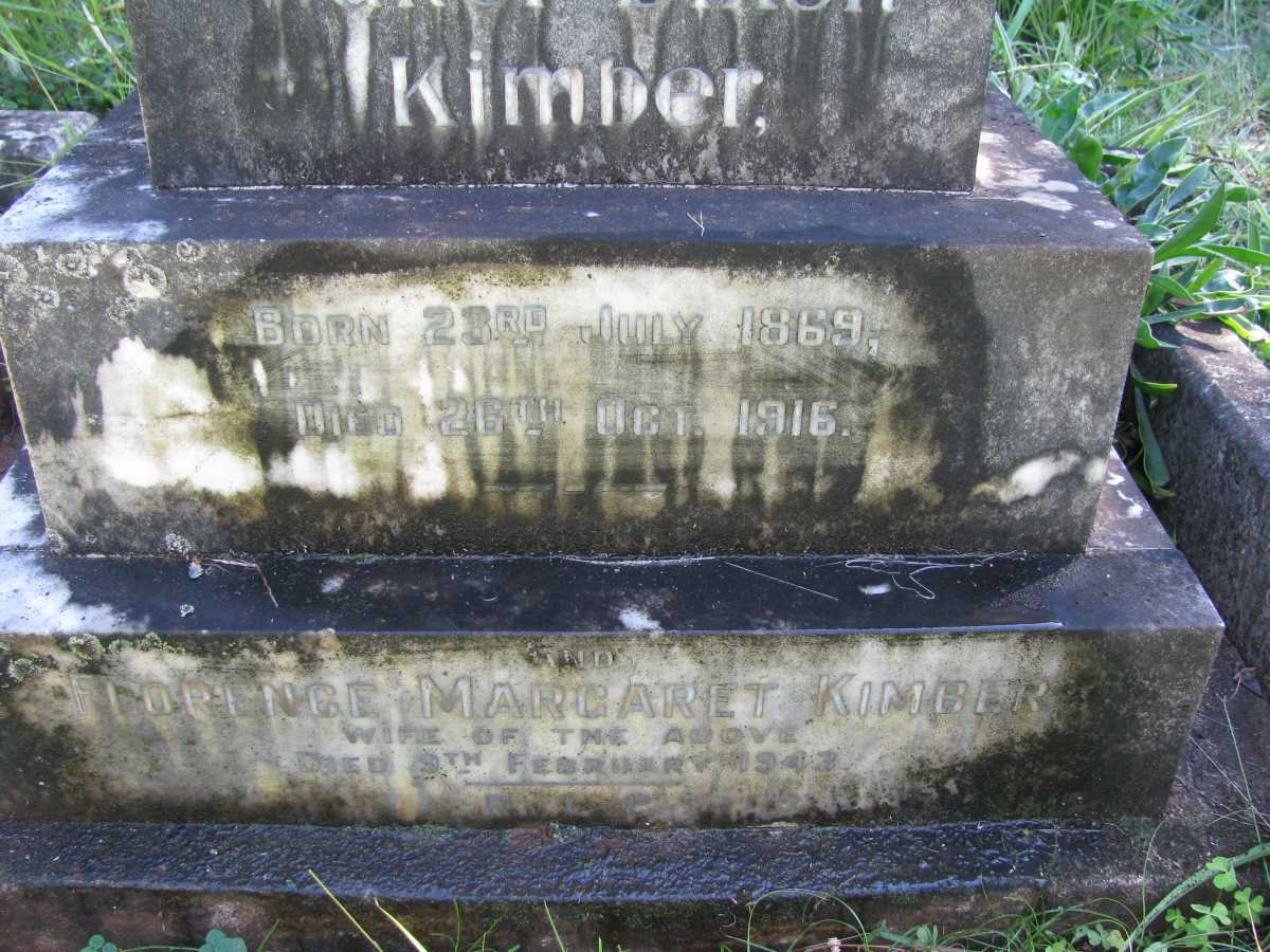 KIMBER Florence Margaret  -1943