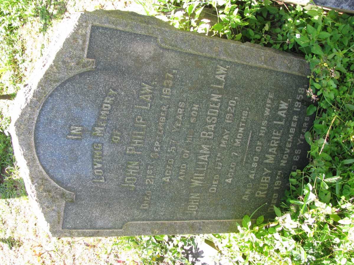 LAW John Philip -1937 &amp; Ruby Marie -1958 :: LAW John William Basden -1920 