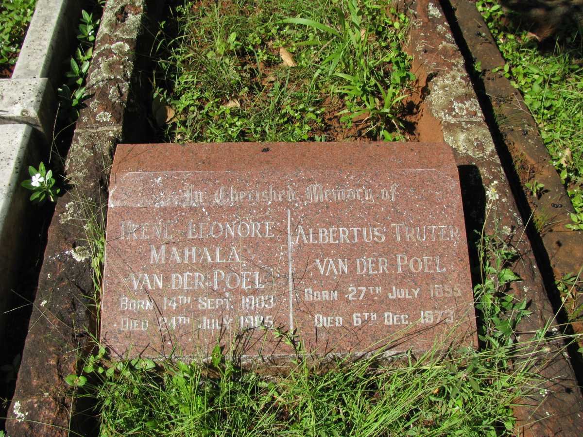 POEL Albertus Truter, van der 1895-1973 &amp; Irene Leonore Mahala 1903-19?5