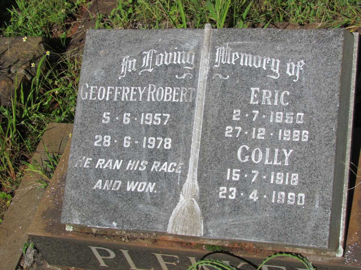 PLEKKER Geoffrey Robert 1957-1978 :: PLEKKER Eric 1950-1986 :: PLEKKER Golly 1918-1990
