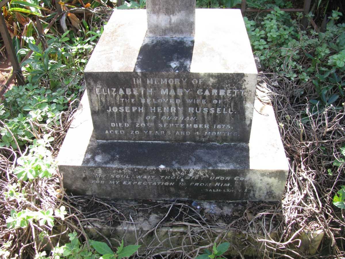 RUSSELL Elizabeth Mary Carbett -1875