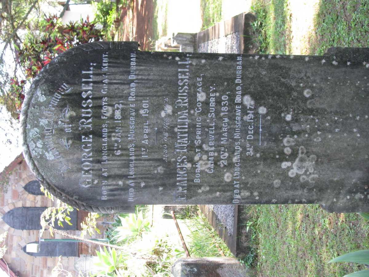 RUSSELL George 1832-1901 &amp; Frances Matilda 1830-1917