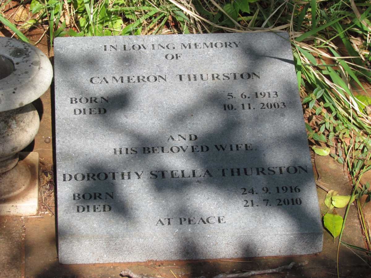 THURSTON Cameron 1913-2003 &amp; Dorothy Stella 1916-2010