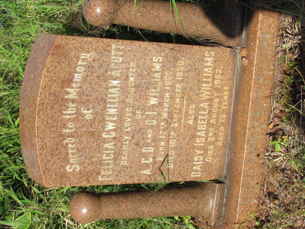 WILLIAMS Adolph George David 1875-1962 &amp; Daisy Isabella -1952 :: ACUTT Felicia Gwenllian nee WILLIAMS 1906-1930
