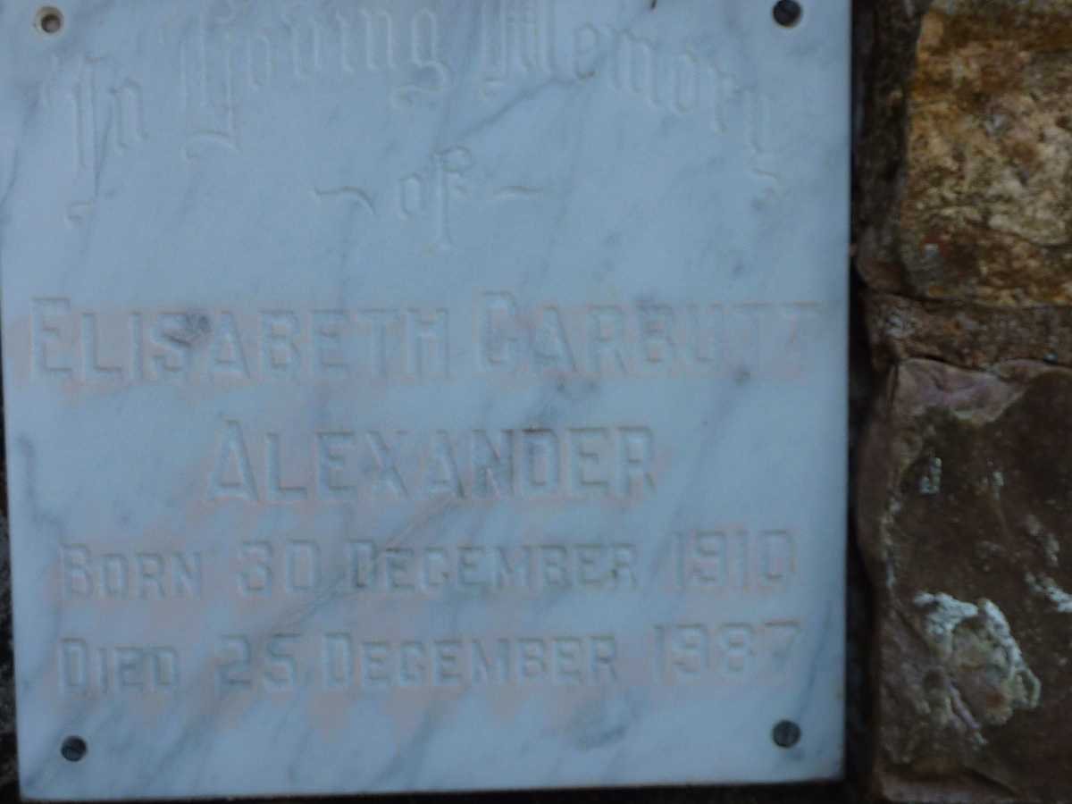 ALEXANDER Elizabeth Carbutt 1910-1987