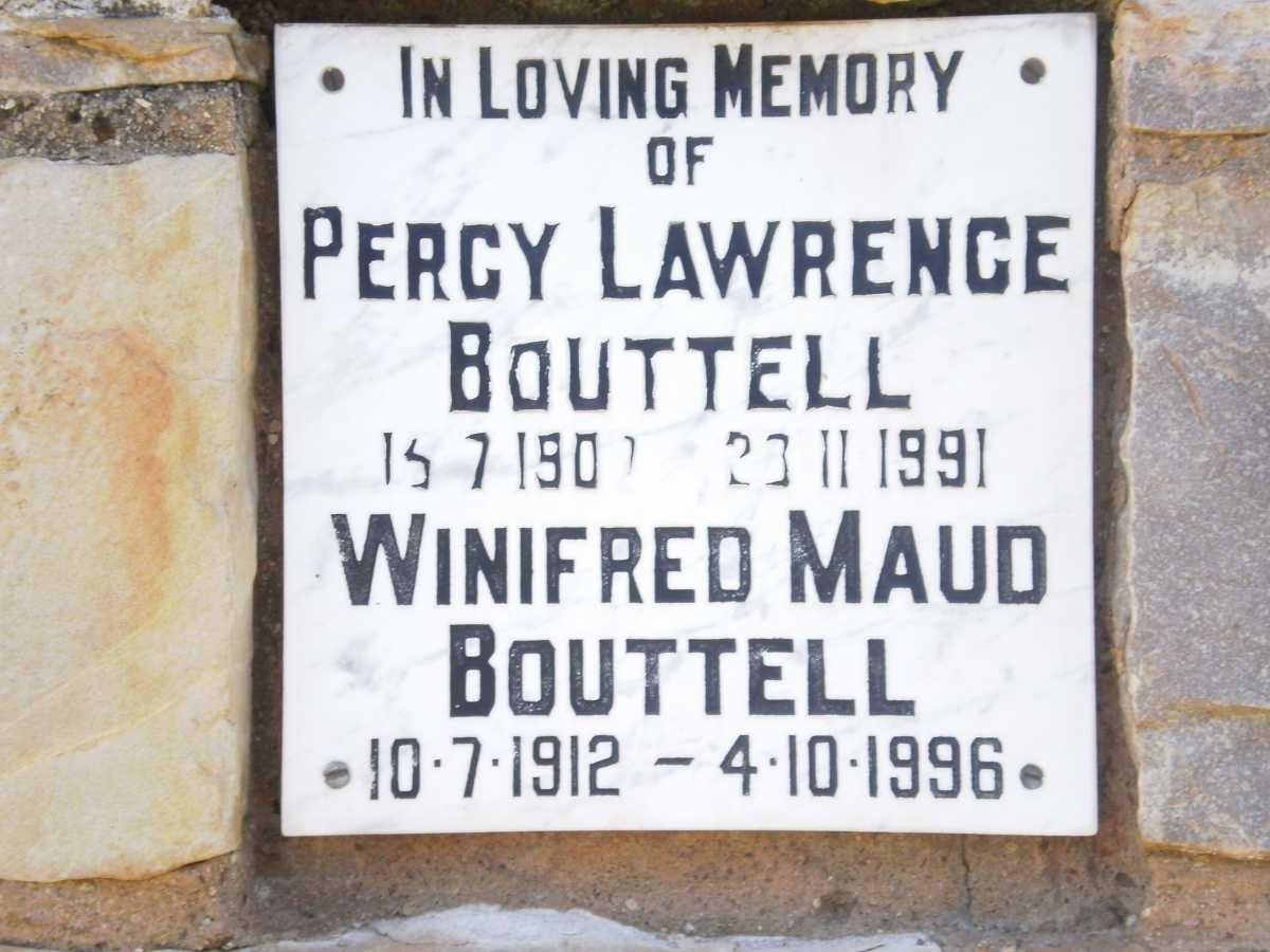 BOUTTELL Percy Lawrence 190?-1991 &amp; Winifred Maud 1912-1996