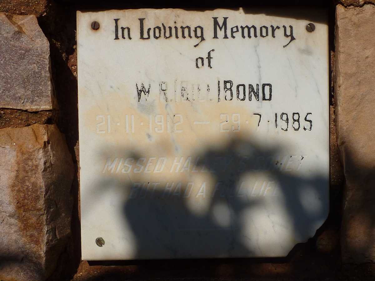 BOND W.R. 1912-1985