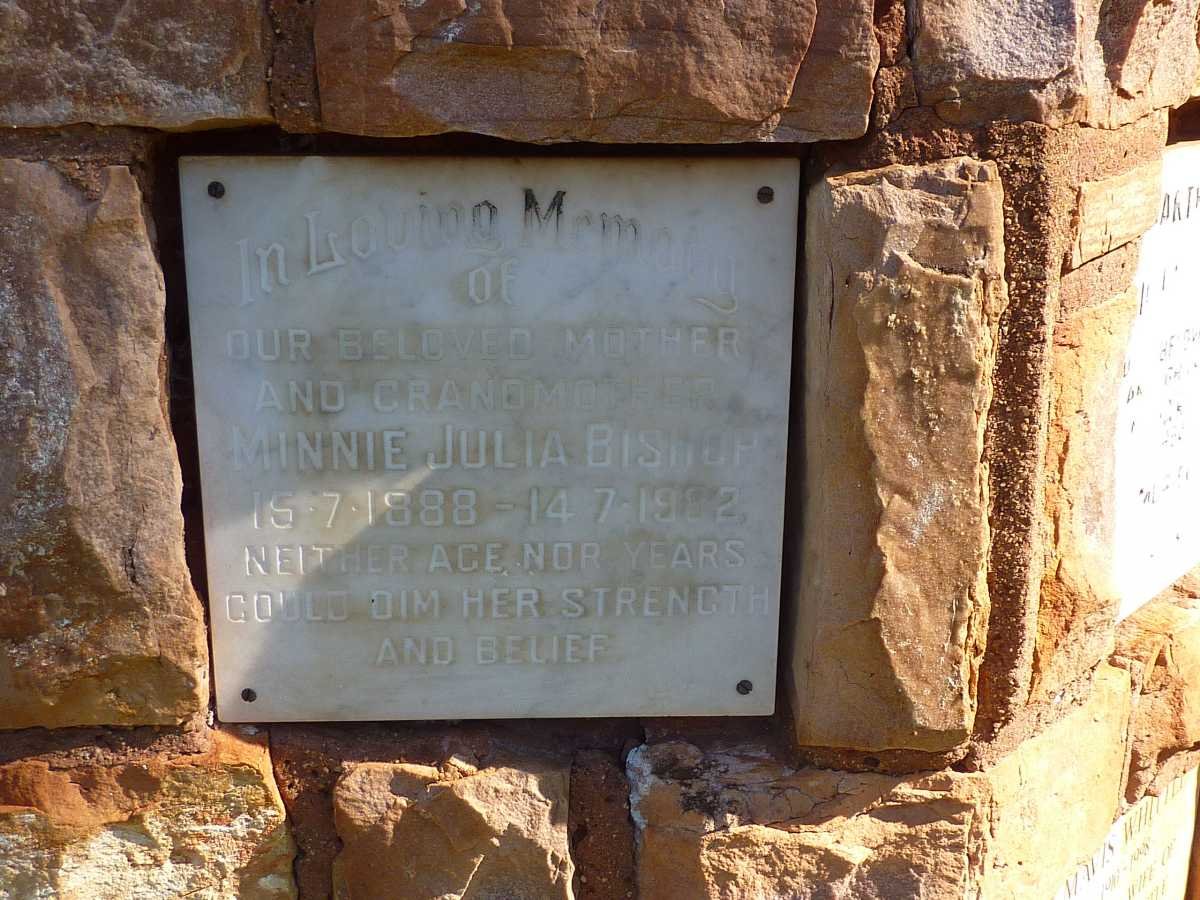 BISHOP Minnie Julia 1888-1982
