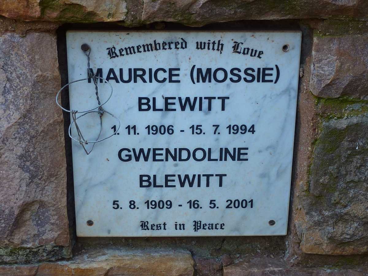 BLEWITT Maurice 1906-1994 &amp; Gwendoline 1909-2001