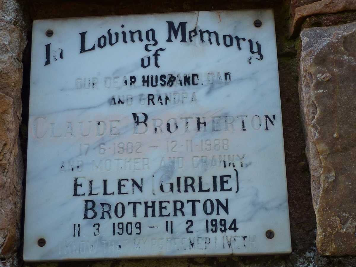 BROTHERTON Claude 1902-1988 &amp; Ellen 1909-1994