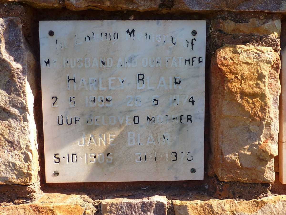BLAIR Harley 1899-1974 &amp; Jane 1905-1975