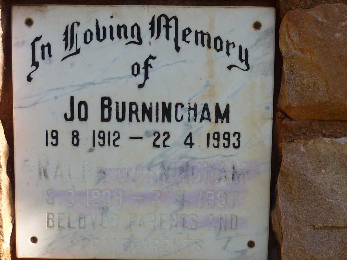 BURNINGHAM Ralph Dunningham 1909-1957 &amp; Jo 1912-1993