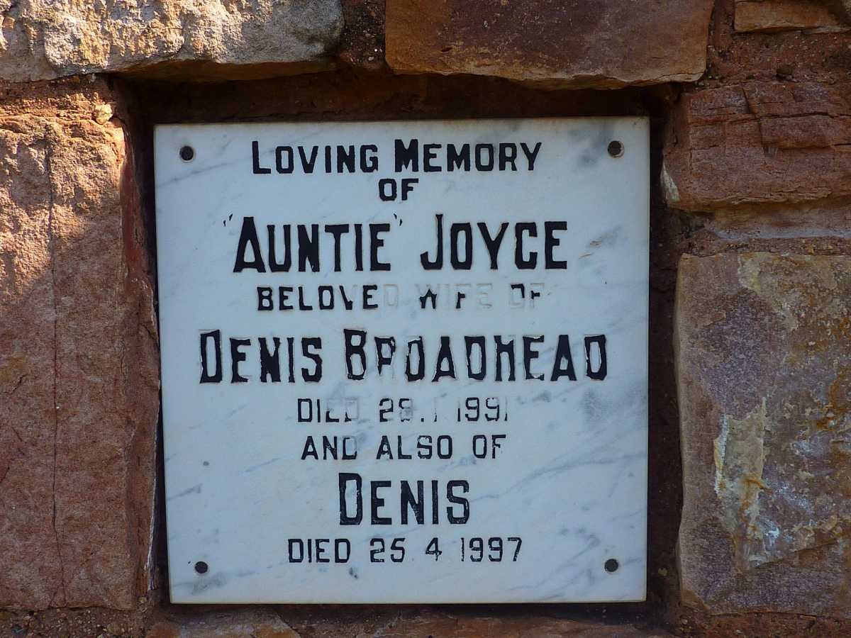 BROADHEAD Denis -1997 &amp; Joyce -1991