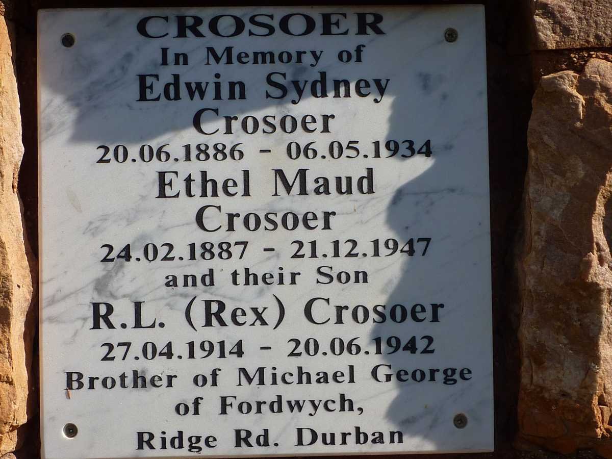 CROSOER Edwin Sydney 1886-1934 &amp; Ethel Maud 1887-1947 :: CROSOER R.L. 1914-1942