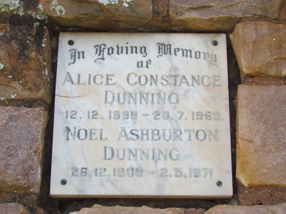 DUNNING Noel Ashburton 1900-1971 &amp;  Alice Constance 1899-1969