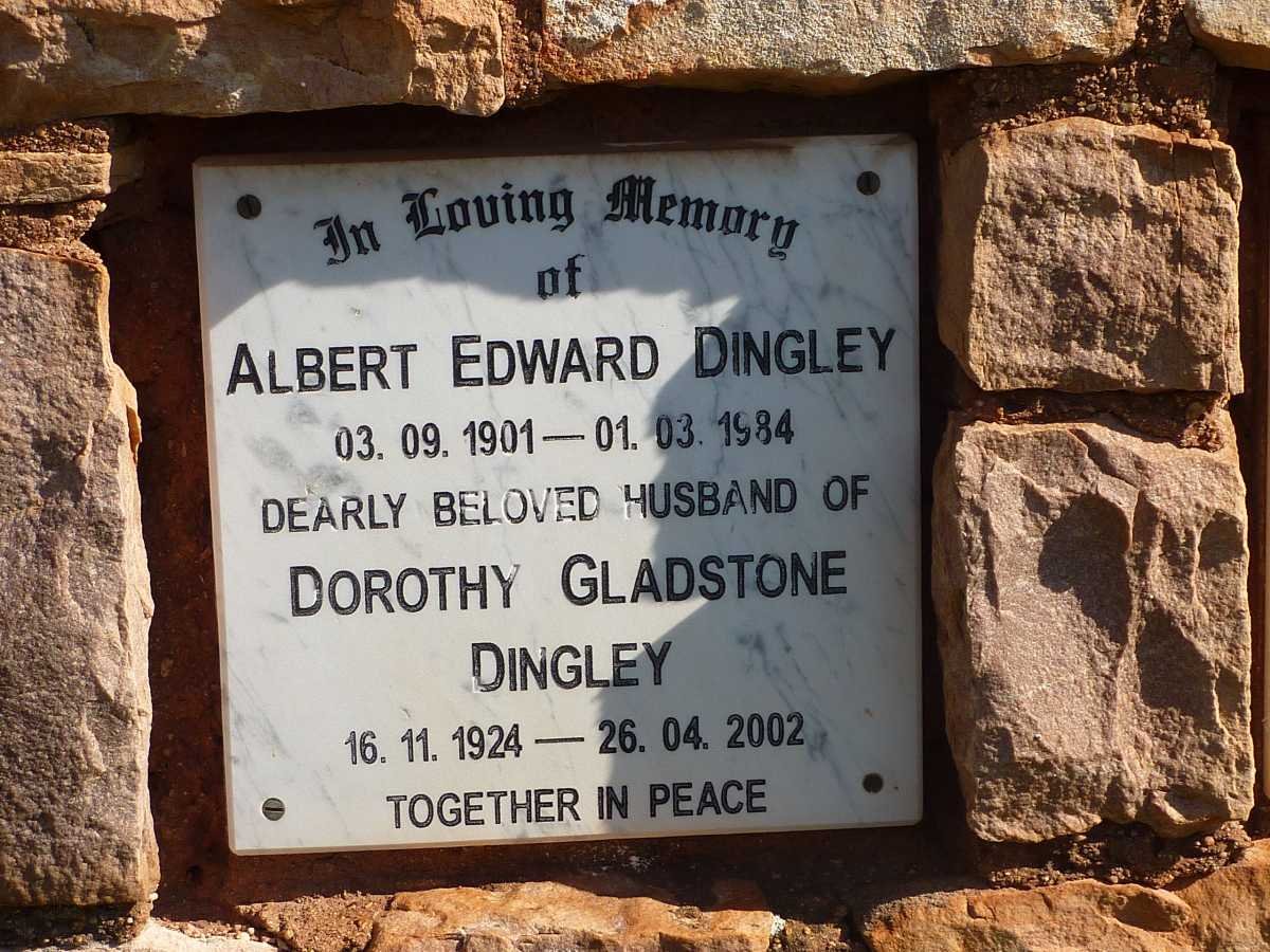 DINGLEY Albert Edward 1901-1984 &amp; Dorothy Gladstone 1924-2002